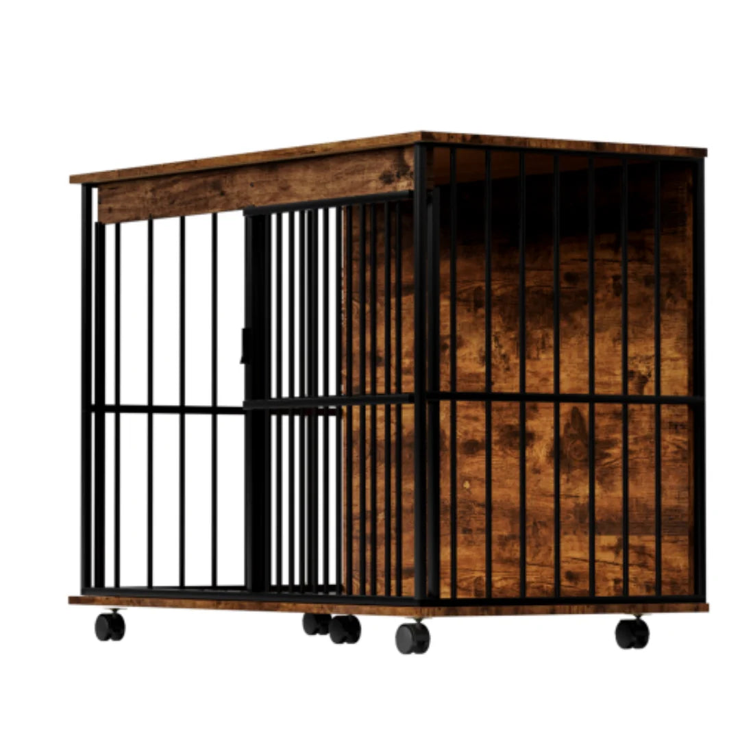 Sturdy Wooden Dog Crate Furniture With Sliding Door