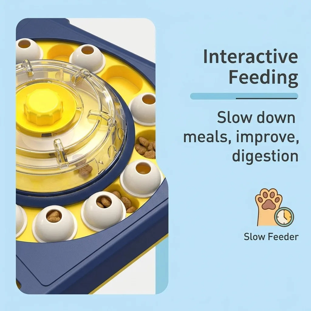 Durable Turntable Dog Puzzle Toy With Interactive Treat Dispenser