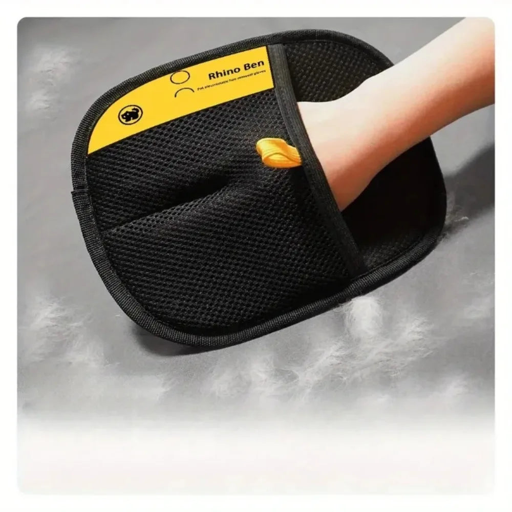 Double Sided Pet Grooming Gloves For Gentle Cat Hair Removal