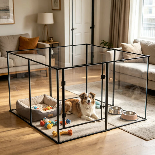 BINGOPAW Acrylic Dog Playpen Exercise Enclosure System