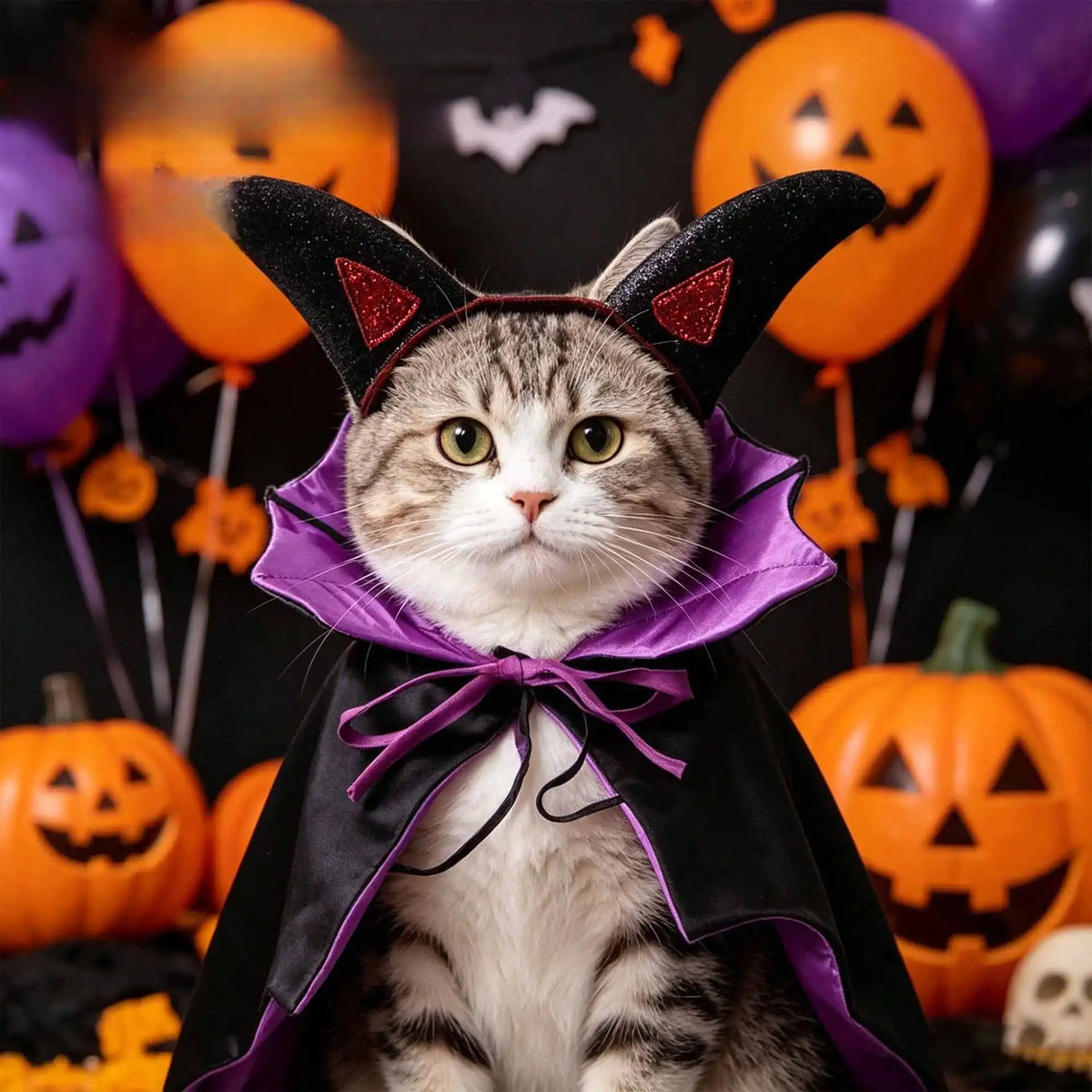 Stylish Halloween Bat Cosplay Cape Shawl For Active Pets
