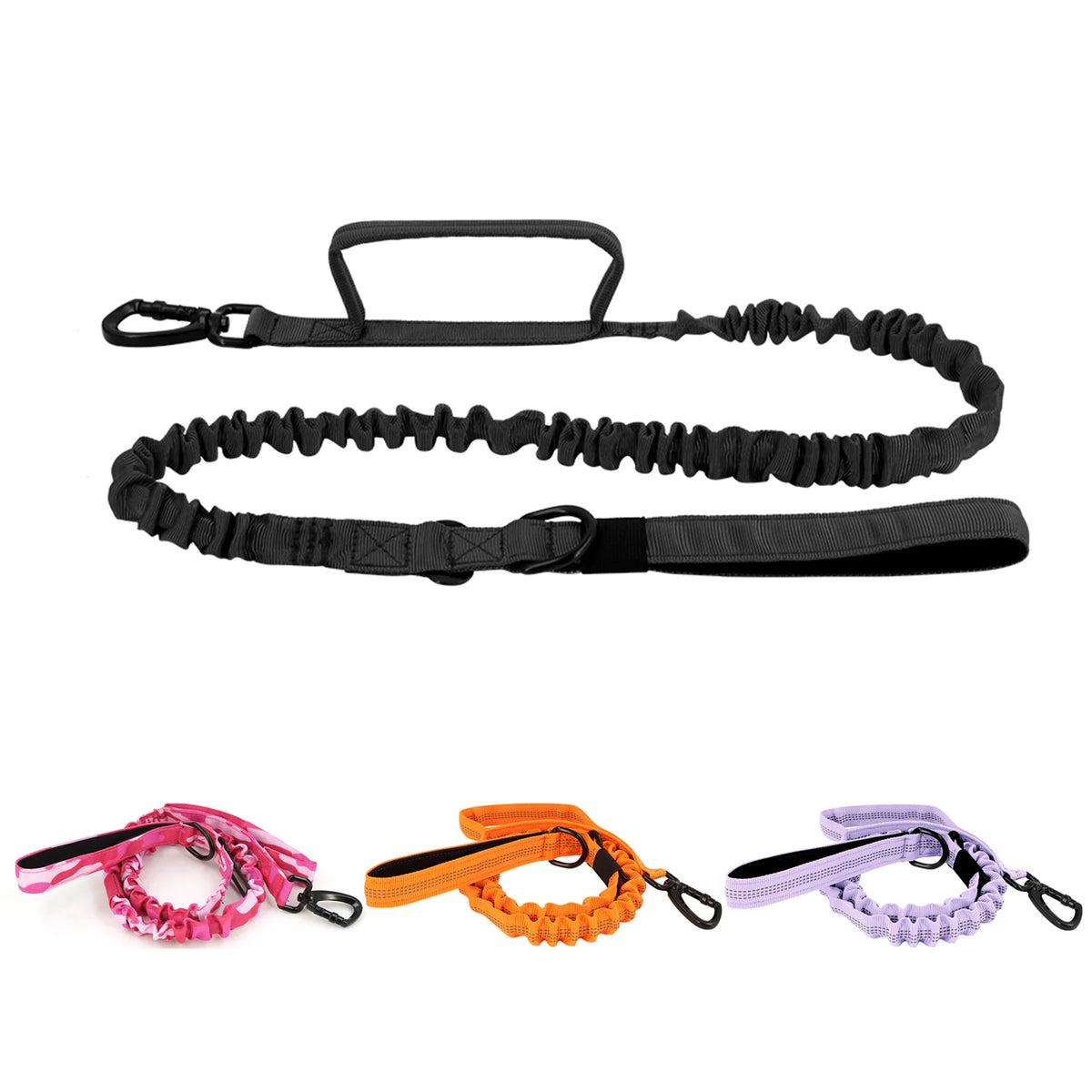 Petrawl Adjustable Elastic Nylon Dog Leash Quick Release Dual Handle