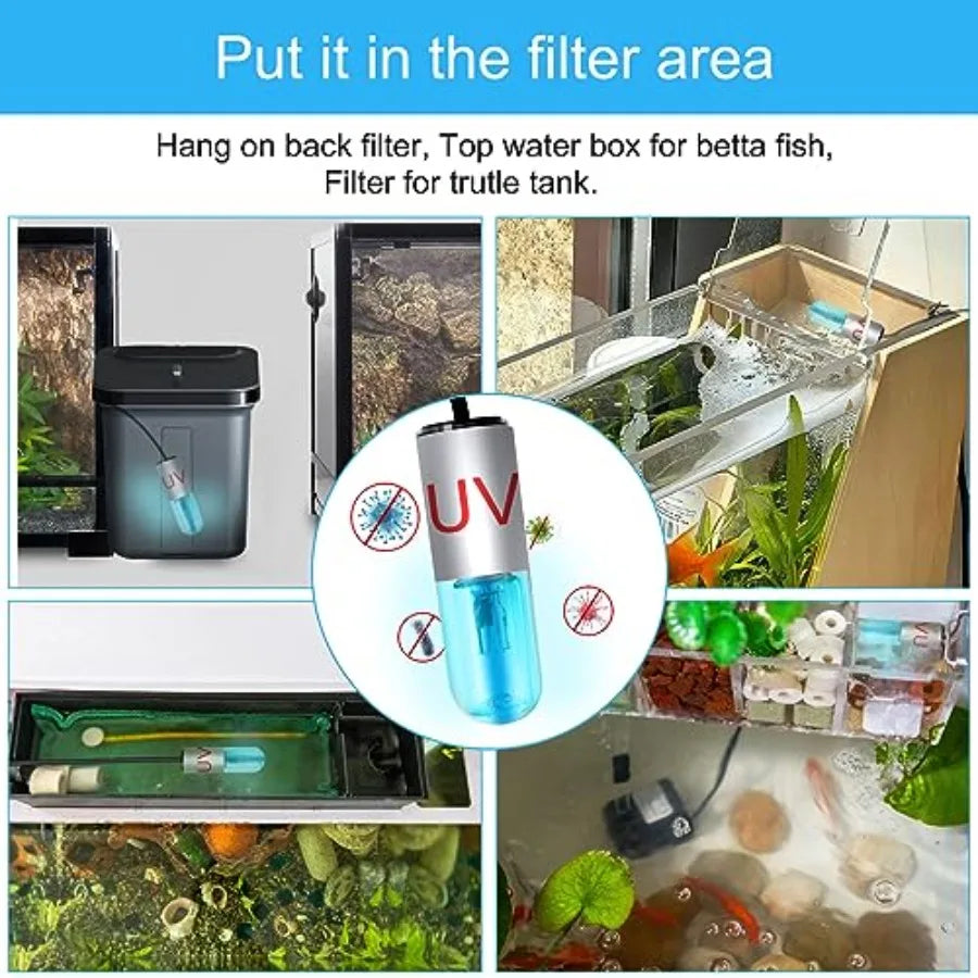 Submersible Aquarium Clean Light With Waterproof UV Function