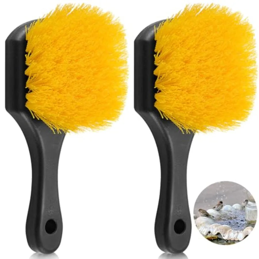 Stiff Bristle Bird Bath Cleaning Brush With Ergonomic Handle