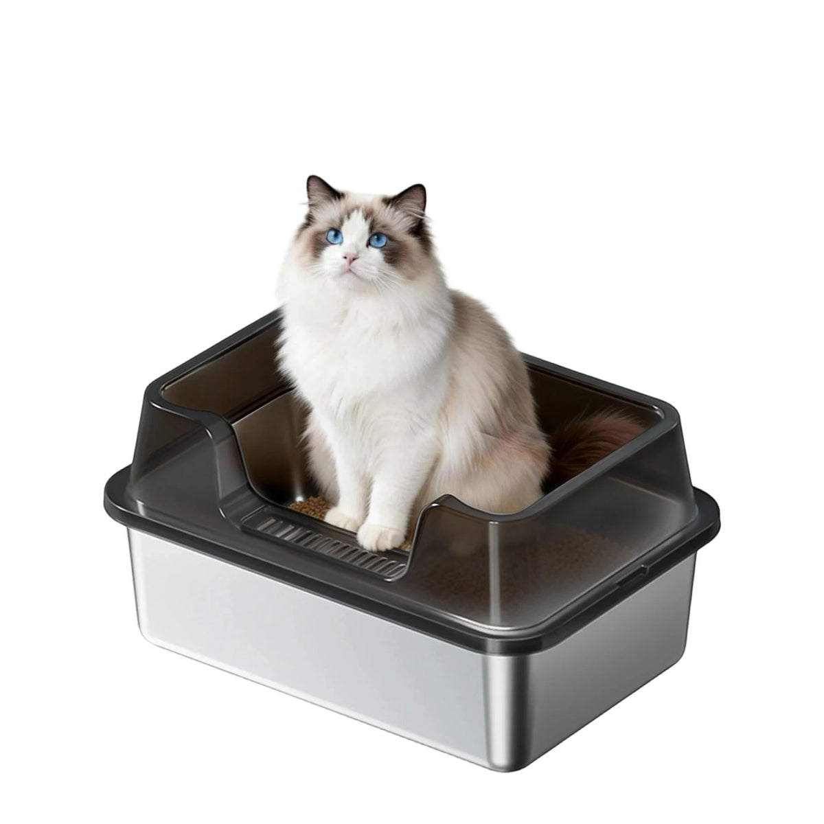 EliteZ Stainless Steel Cat Litter Box Odor Resistant Durable Design