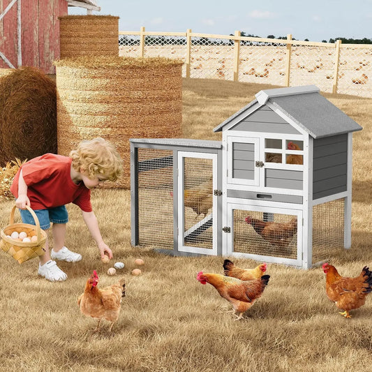 Garvee Wooden Two Story Small Animal Hutch With Waterproof Roof