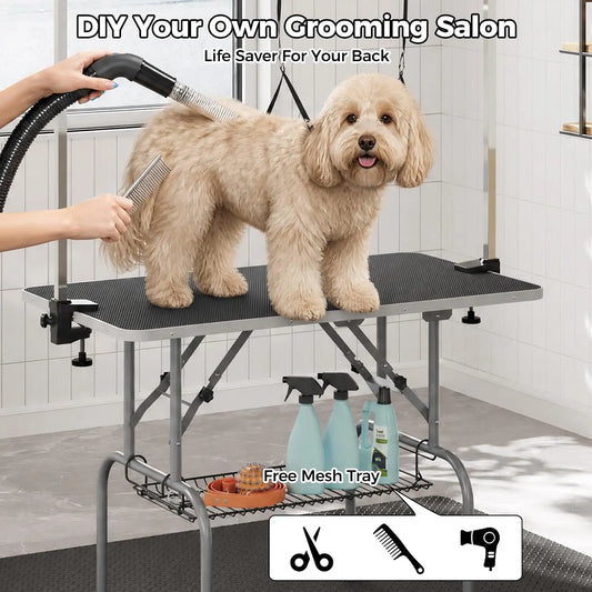 Garvee Professional Stainless Steel Foldable Dog Grooming Table