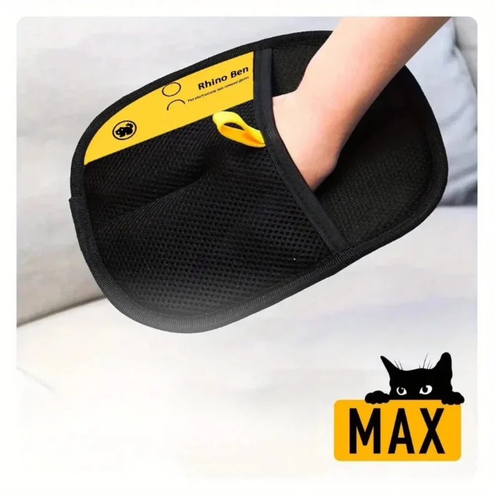 Double Sided Pet Grooming Gloves For Gentle Cat Hair Removal