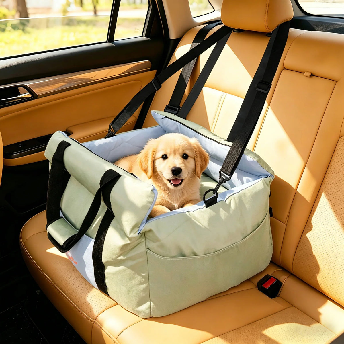 Premium Soft Small Dog Car Seat With Integrated Safety Straps