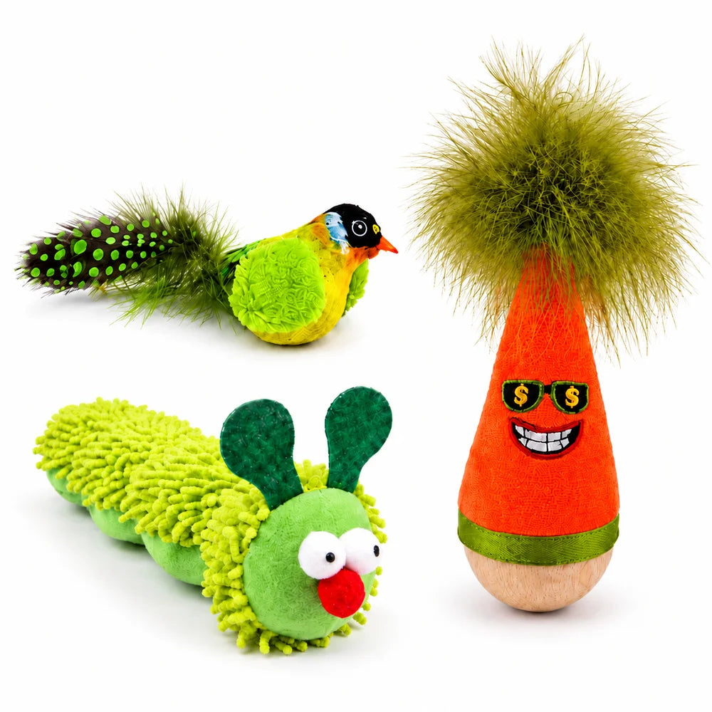 Zoe Interactive Wobble Cat Toy With Soft Chirping Bird