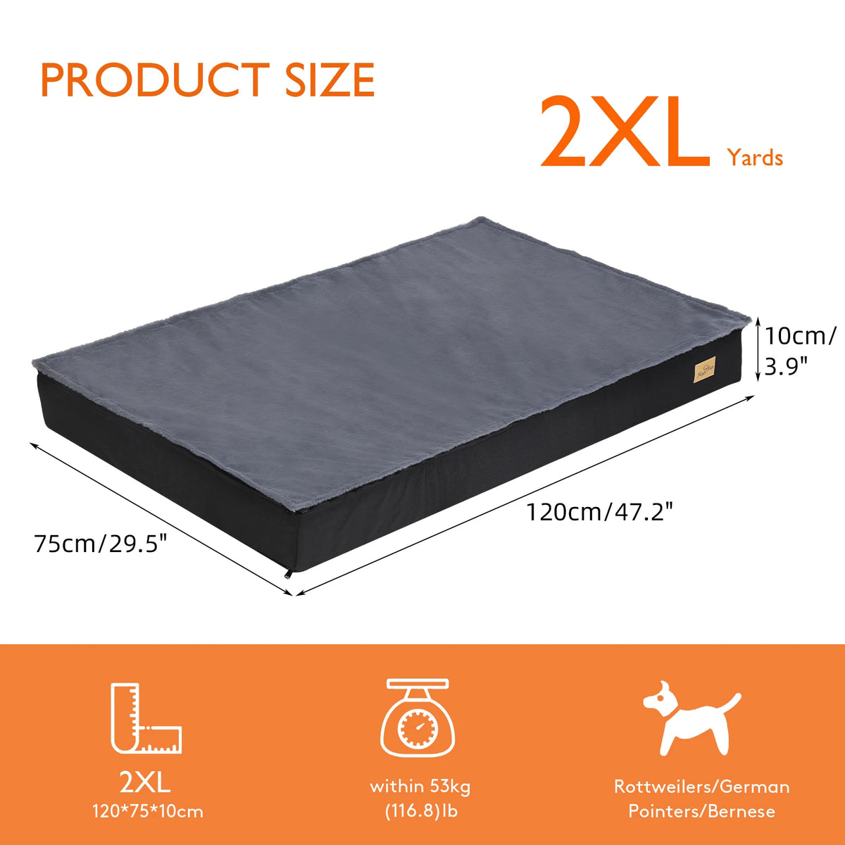 Bingopaw Washable Orthopedic Dog Bed With Removable Fabric Cover
