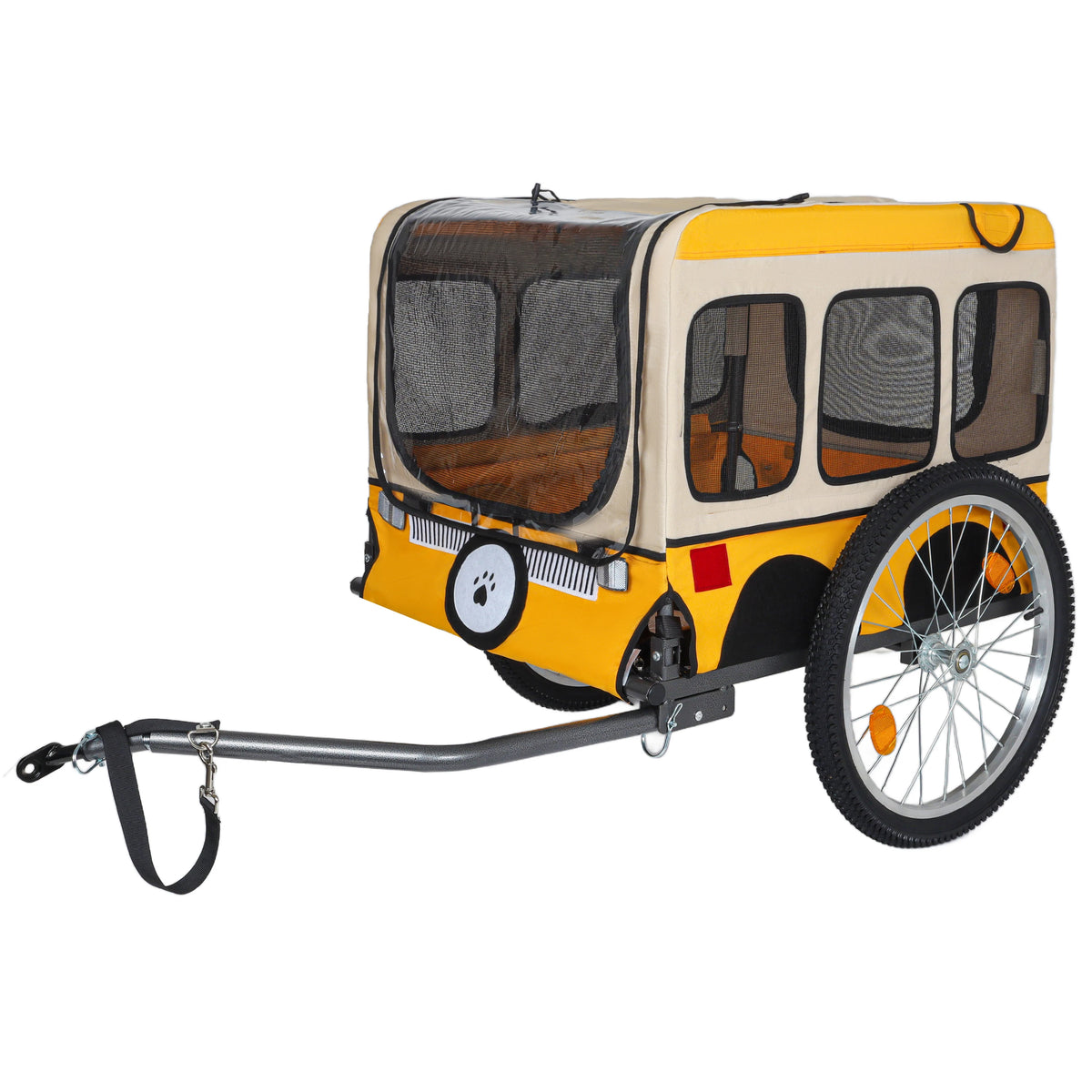 Foldable Dog Bike Trailer With Steel Frame And Pneumatic Tires