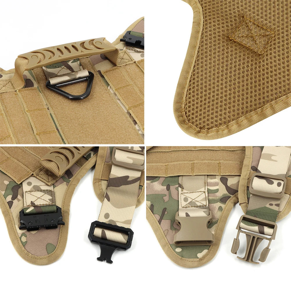 PetraVel Tactical Nylon Dog Harness With Adjustable Leash