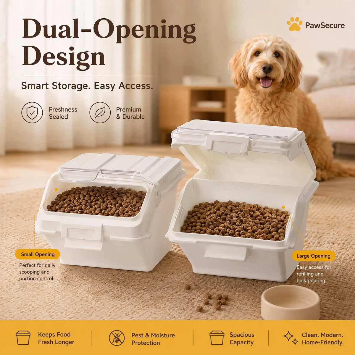 Premium Airtight Dog Food Storage Container With Measuring Scoop