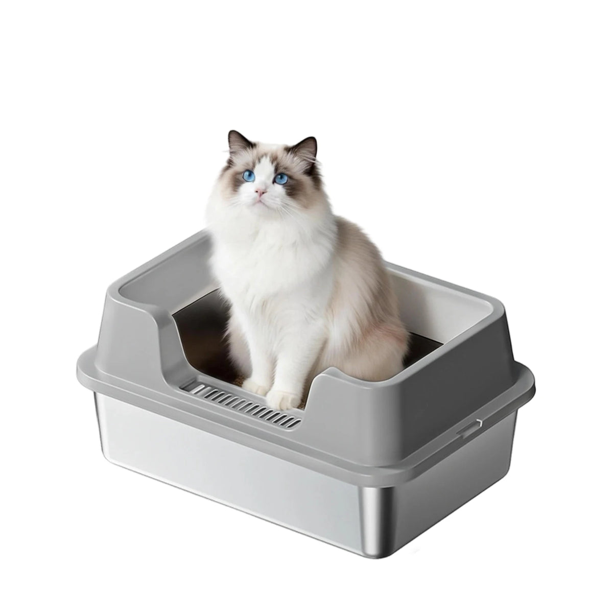 EliteZ Stainless Steel Cat Litter Box Odor Resistant Durable Design