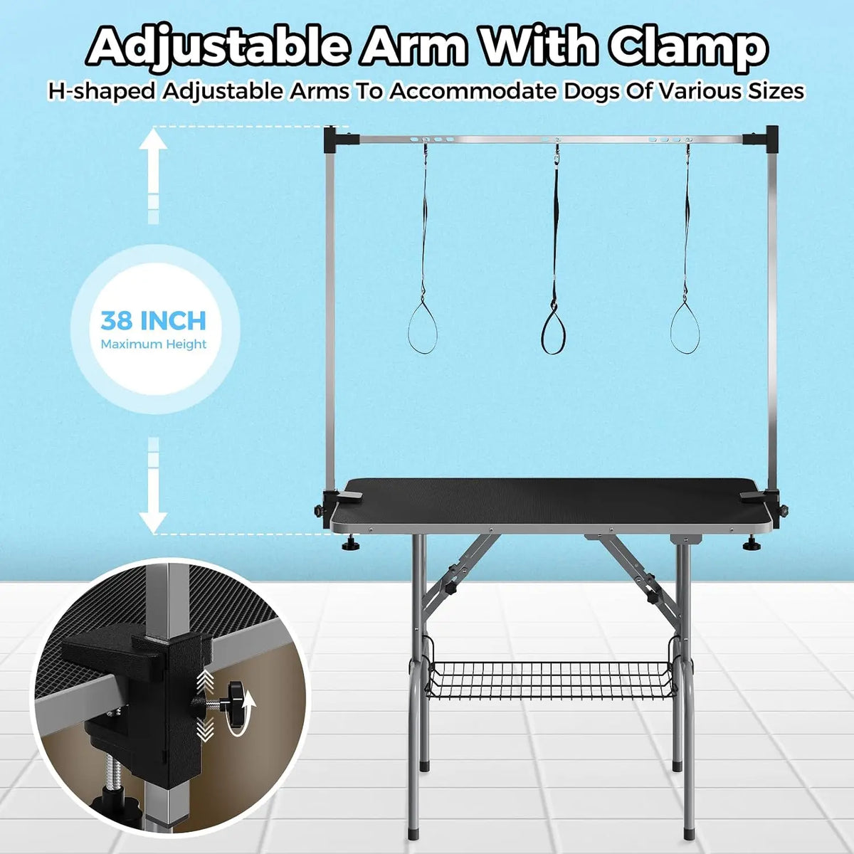 Garvee Professional Stainless Steel Foldable Dog Grooming Table