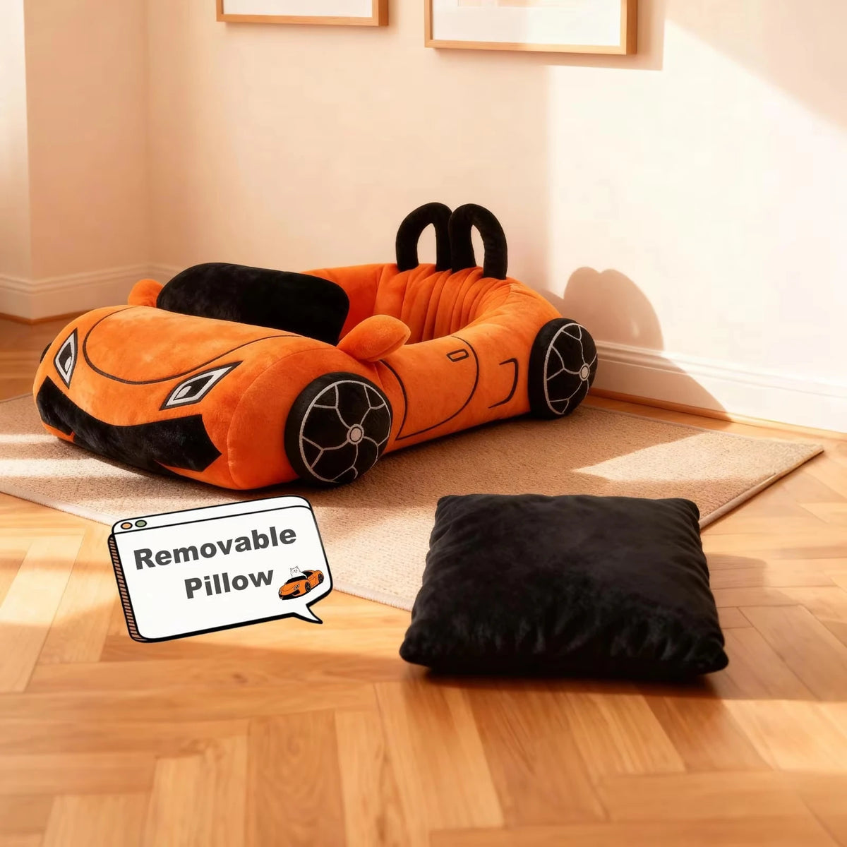 CWV Soft Coral Fleece Supercar Design Puppy Cat Bed