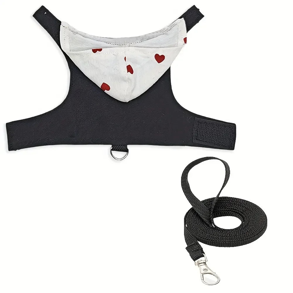 Dual Purpose Pet Clothing Safety Harness Integrated Leash Set