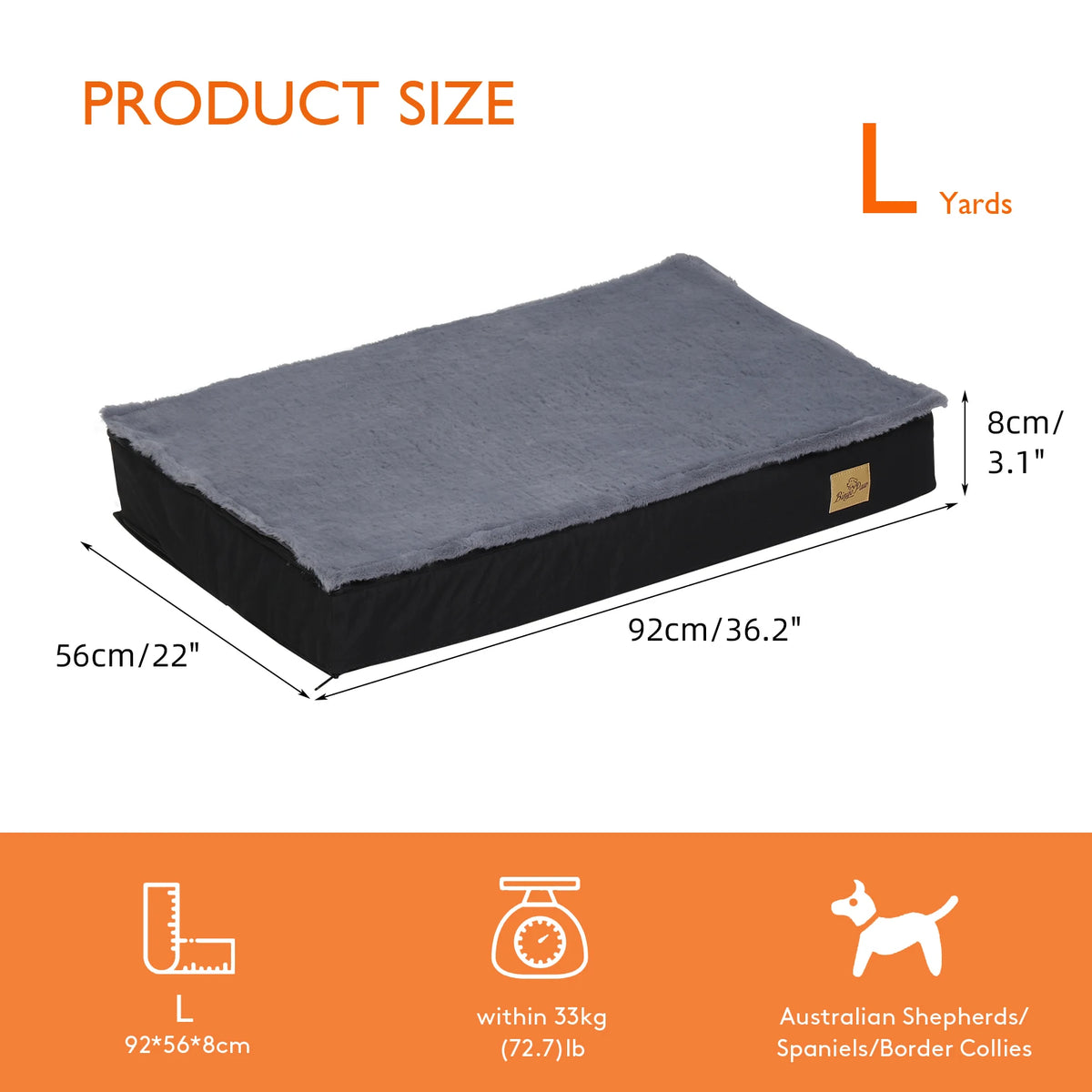 Bingopaw Washable Orthopedic Dog Bed With Removable Fabric Cover
