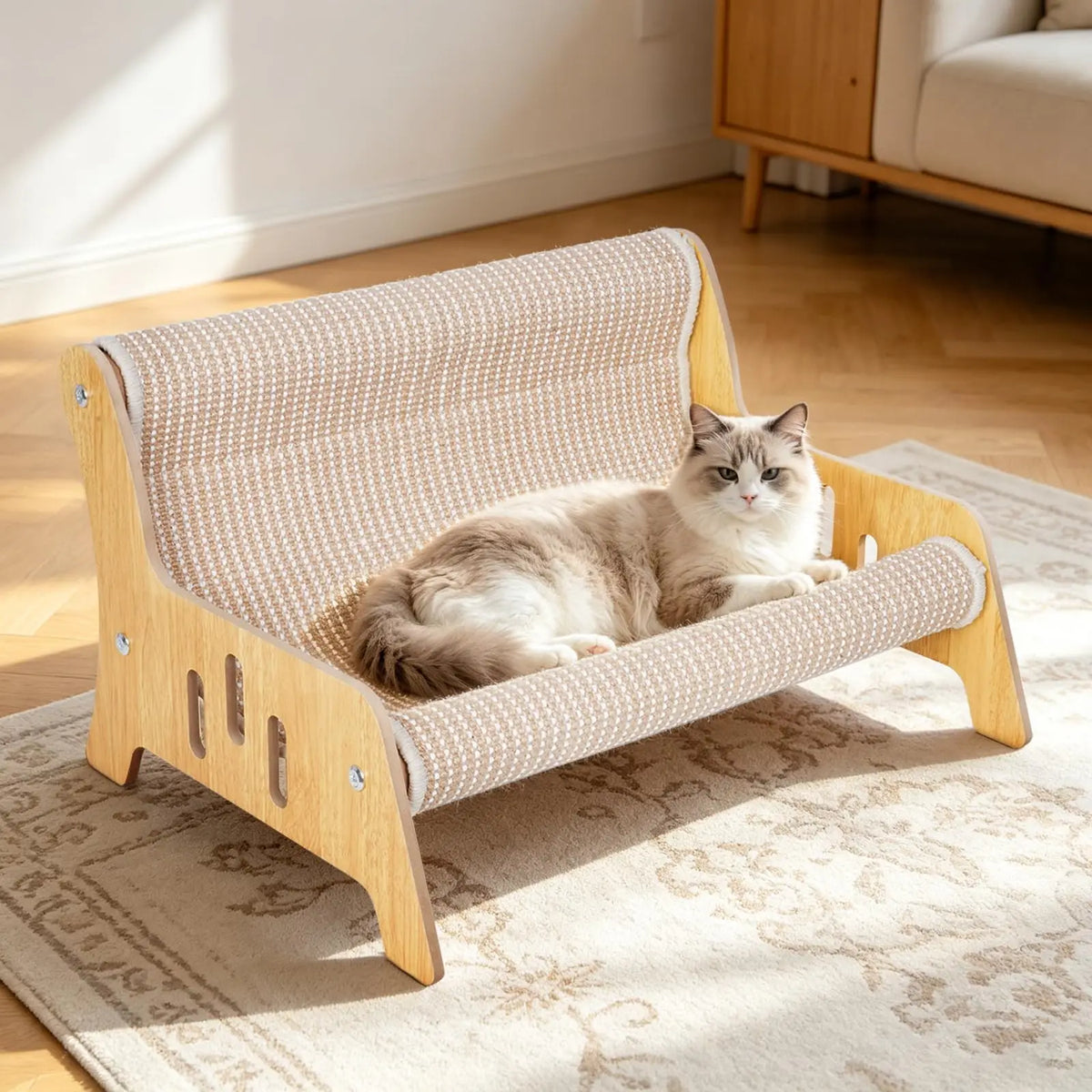 Sisal Cat Scratcher Bed With Comfortable Lounging Platform