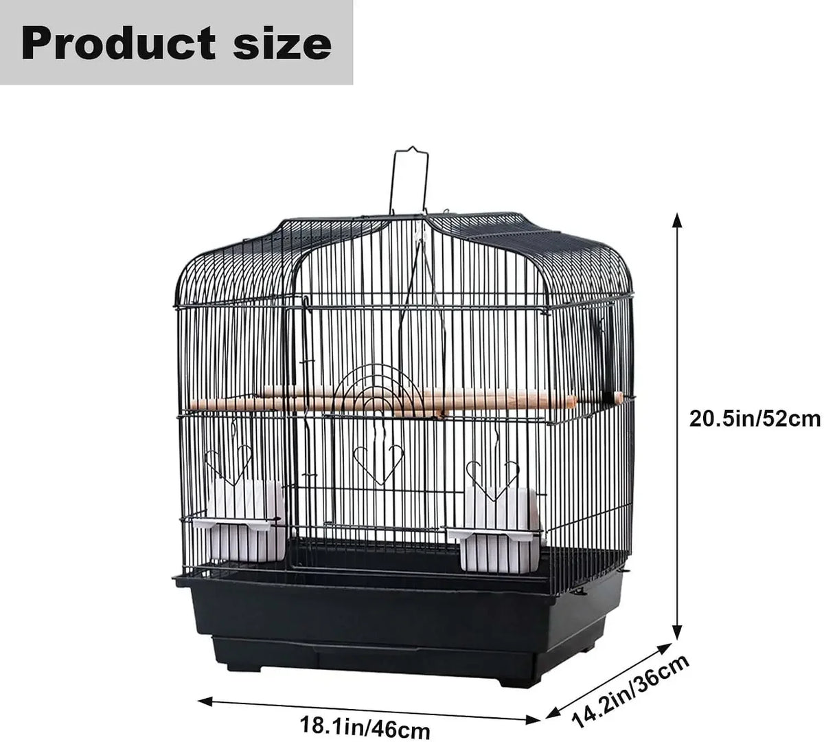 Portable Metal Bird Travel Cage With Perches And Feeder