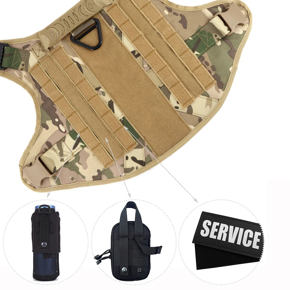PetraVel Tactical Nylon Dog Harness With Adjustable Leash