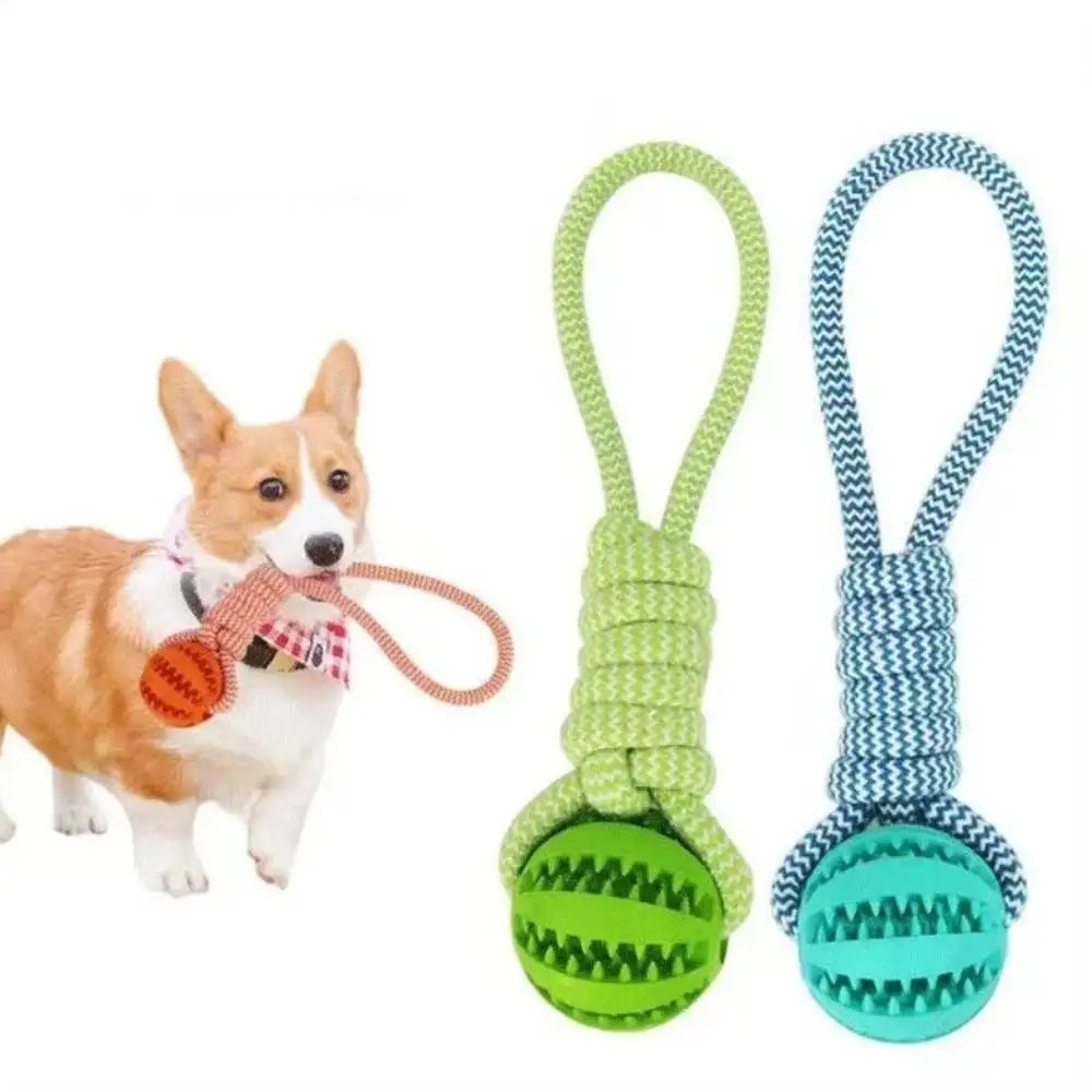 Durable Cotton Rope Dog Chew Toy With Treat Dispensing Ball