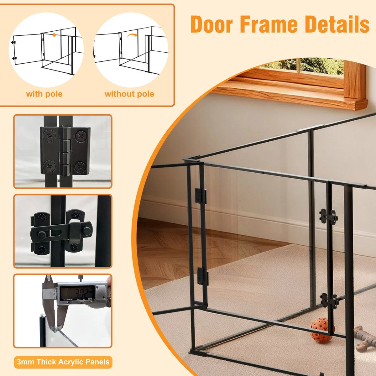 BINGOPAW Acrylic Dog Playpen Exercise Enclosure System