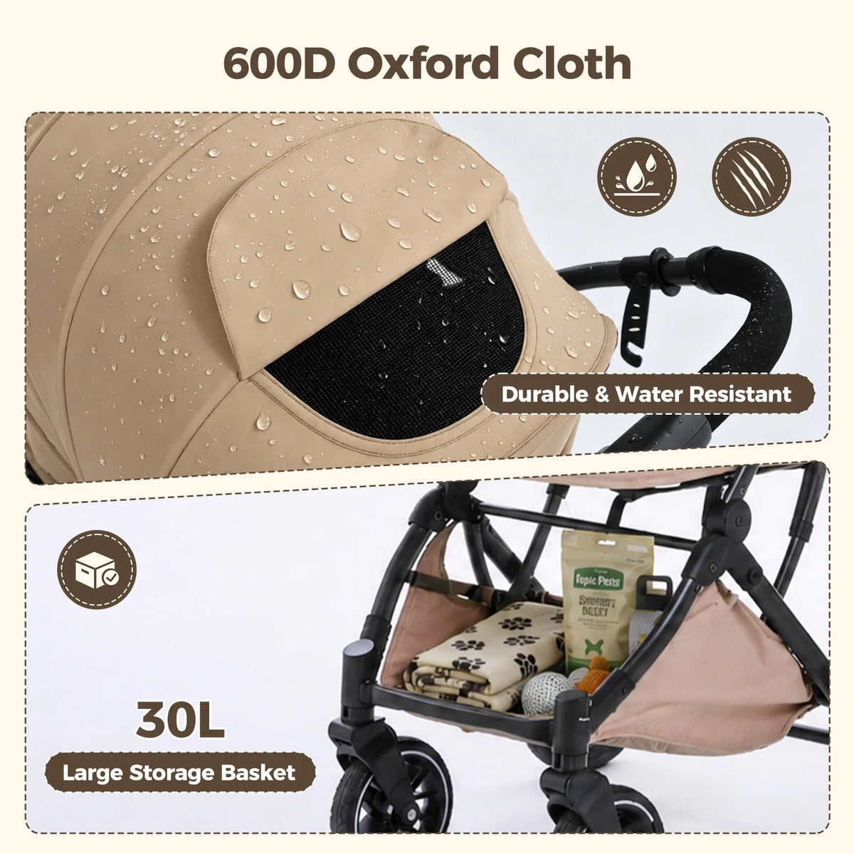 PAWZ Road Foldable Pet Stroller For Small Medium Dogs Cats