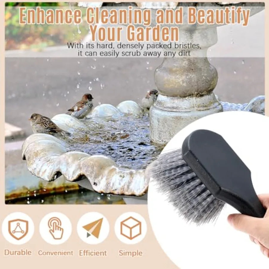 Stiff Bristle Bird Bath Cleaning Brush With Ergonomic Handle