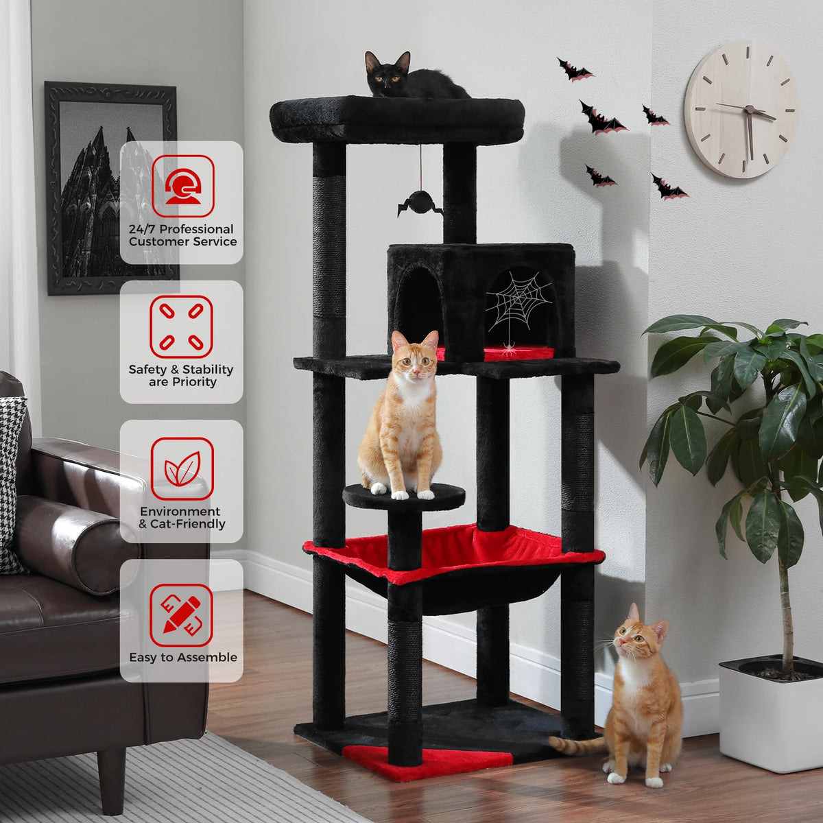 PAWZ Road Gothic Cat Tower With Sisal Posts And Luxury Hammock