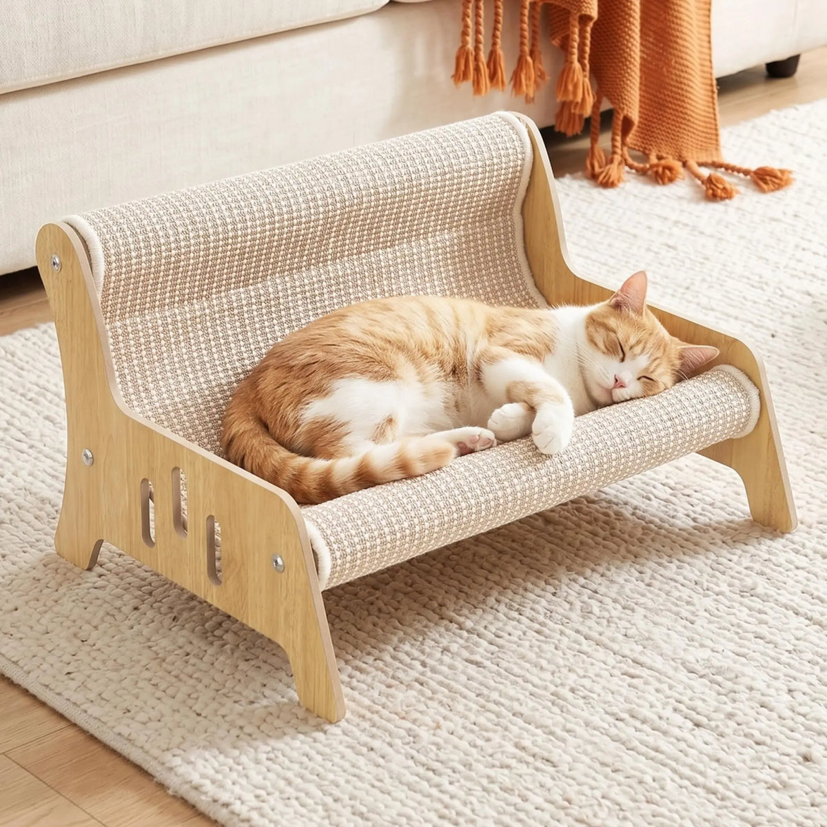 Sisal Cat Scratcher Bed With Comfortable Lounging Platform