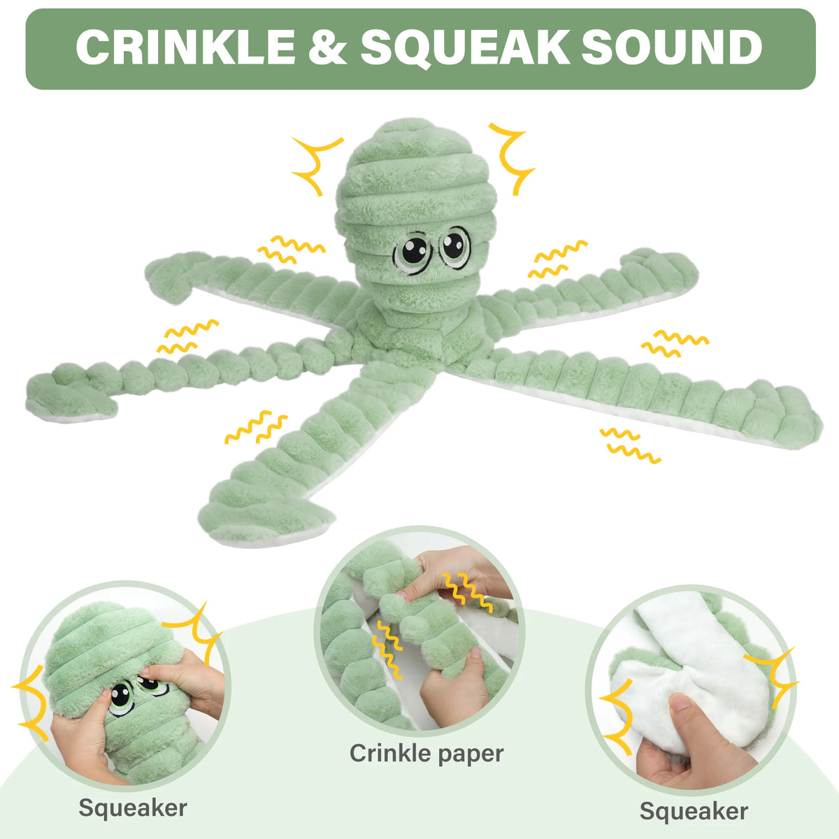 Octopus Design Squeaky Plush Dog Chew Toy For Interactive Play
