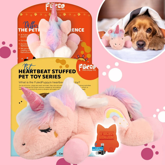 Soothing Unicorn Plush Dog Toy Heartbeat For Puppy Anxiety Relief