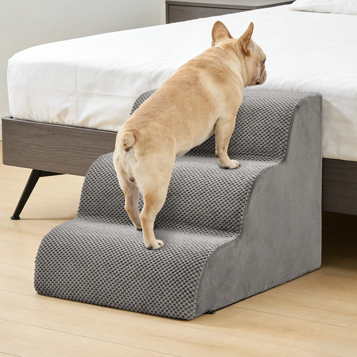 Curved Foam Dog Stairs Ramp Non Slip Indoor Pet Ladder
