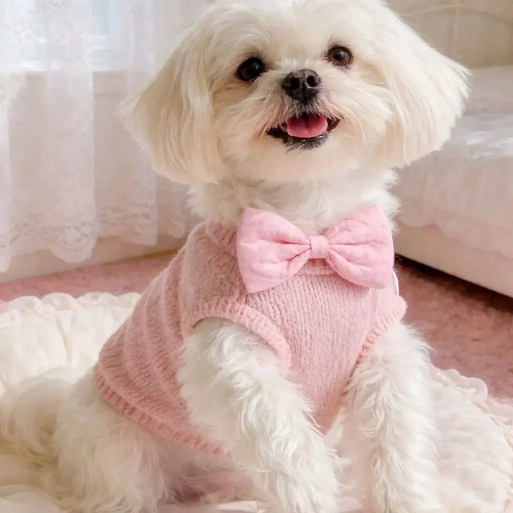 Quilted Leather Bow Tie Set For Dogs Cats Party Accessory