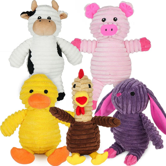 Assorted Plush Squeaky Dog Toys Stuffed Chew Value Pack