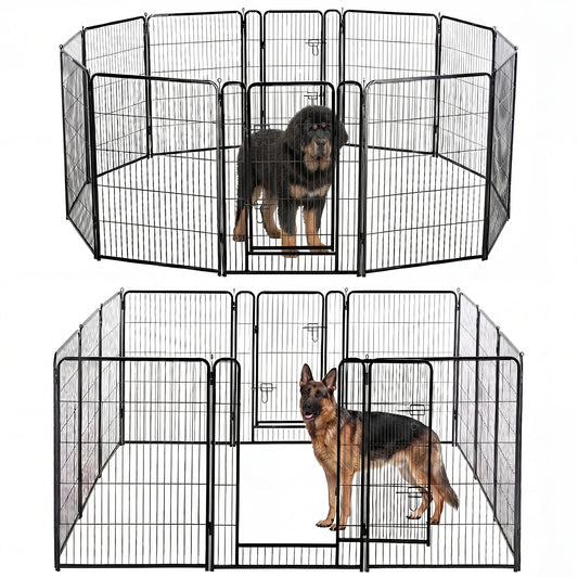 JHK Foldable Metal Dog Playpen Fence For Outdoor Pets