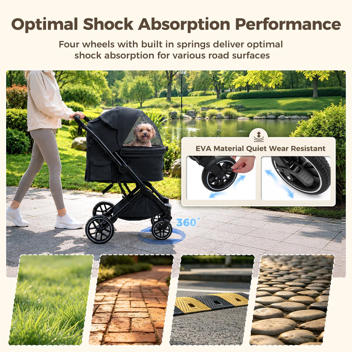 PAWZ Road Foldable Pet Stroller For Small Medium Dogs Cats
