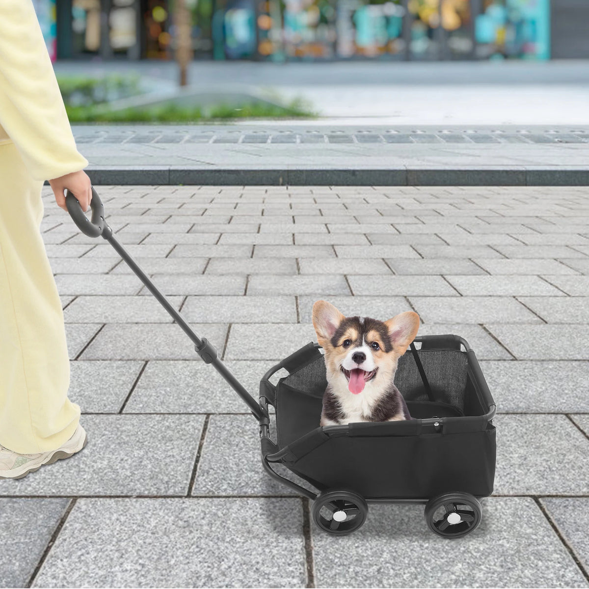Folding Four Wheel Pet Stroller Crafted For Comfortable Dog Travel