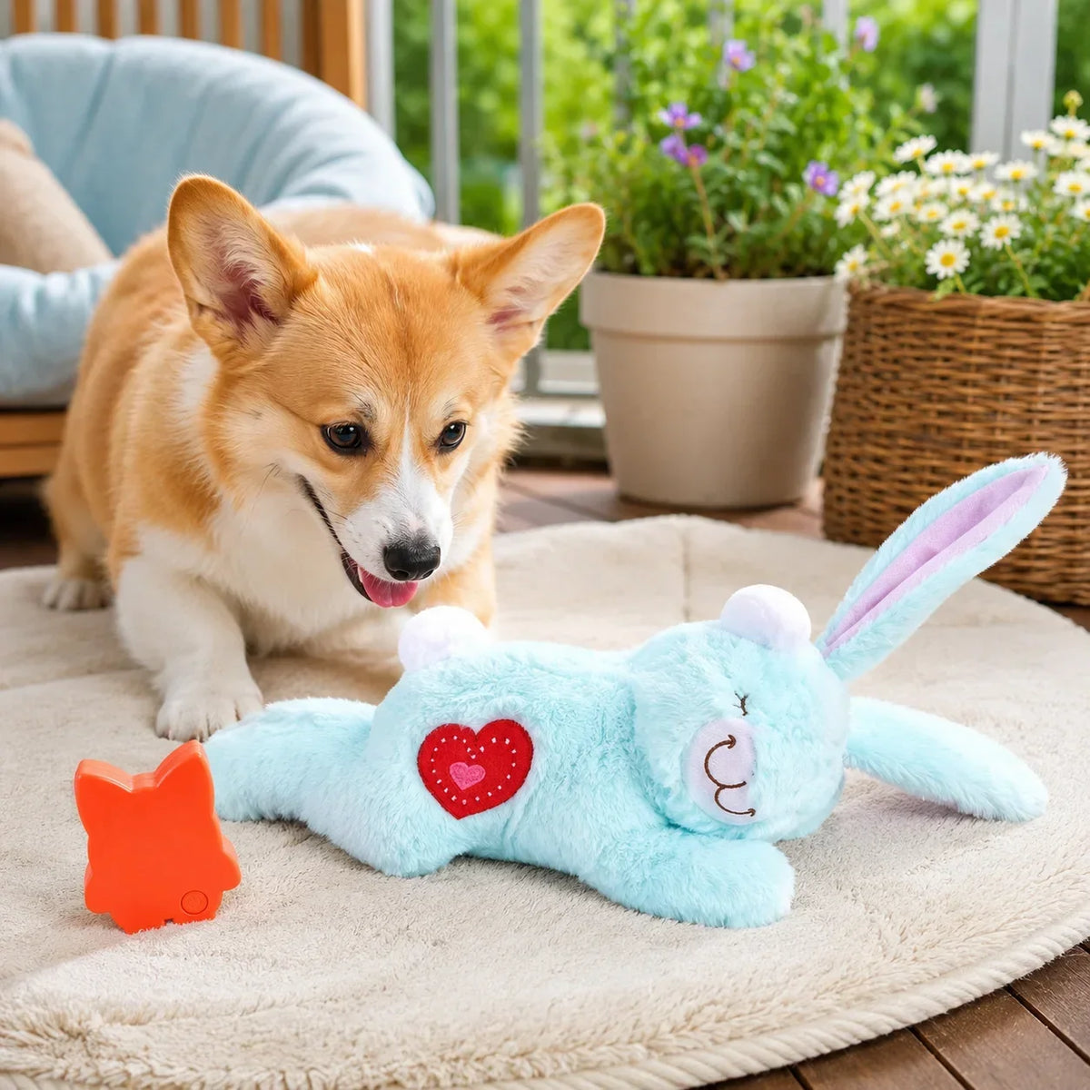 Calming Heartbeat Bunny Plush Dog Toy For Anxiety Relief