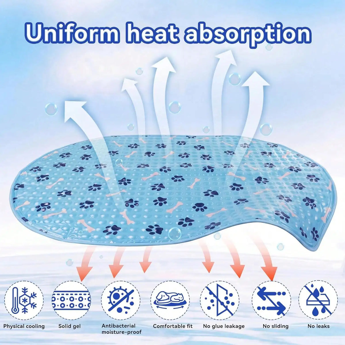 Patented Gel Pet Cooling Mat Non Slip Waterproof Pad