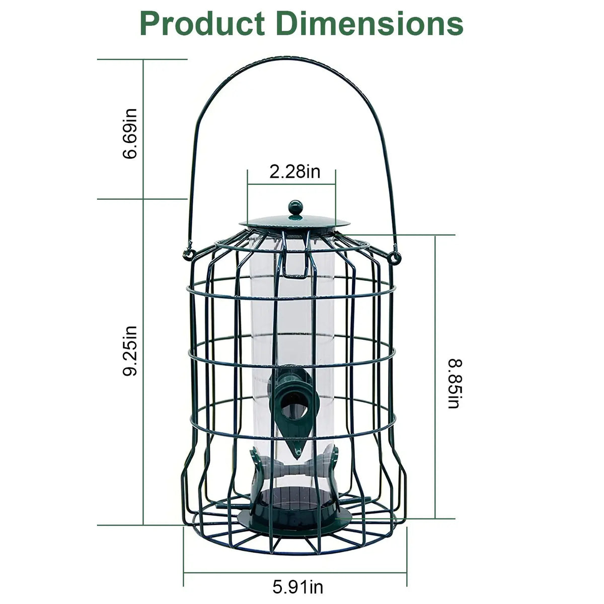 Outdoor Squirrel Proof Metal Bird Feeder With Four Feeding Ports