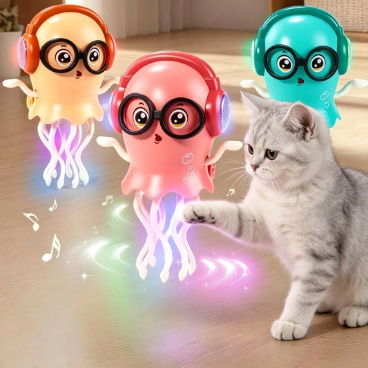 LED Electric Crawling Dancing Jellyfish Toy Music Obstacle Sensor