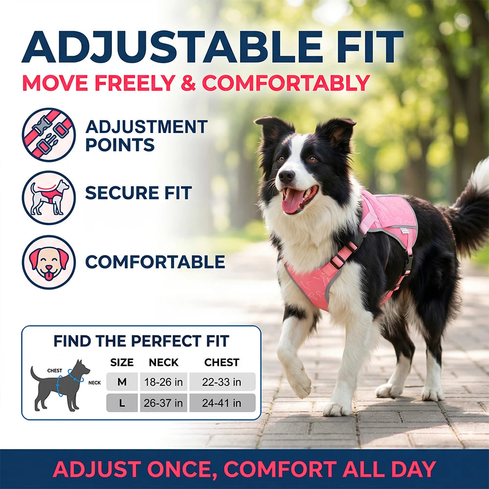Lightweight Dog Cooling Vest Featuring Replaceable Freezer Packs